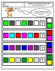 renkler çalışma sayfaları, renkler örüntü çalışmaları